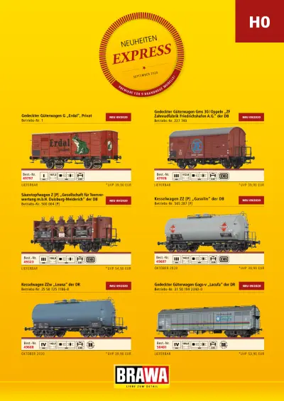 Neuheiten Express September 2020 - Brawa