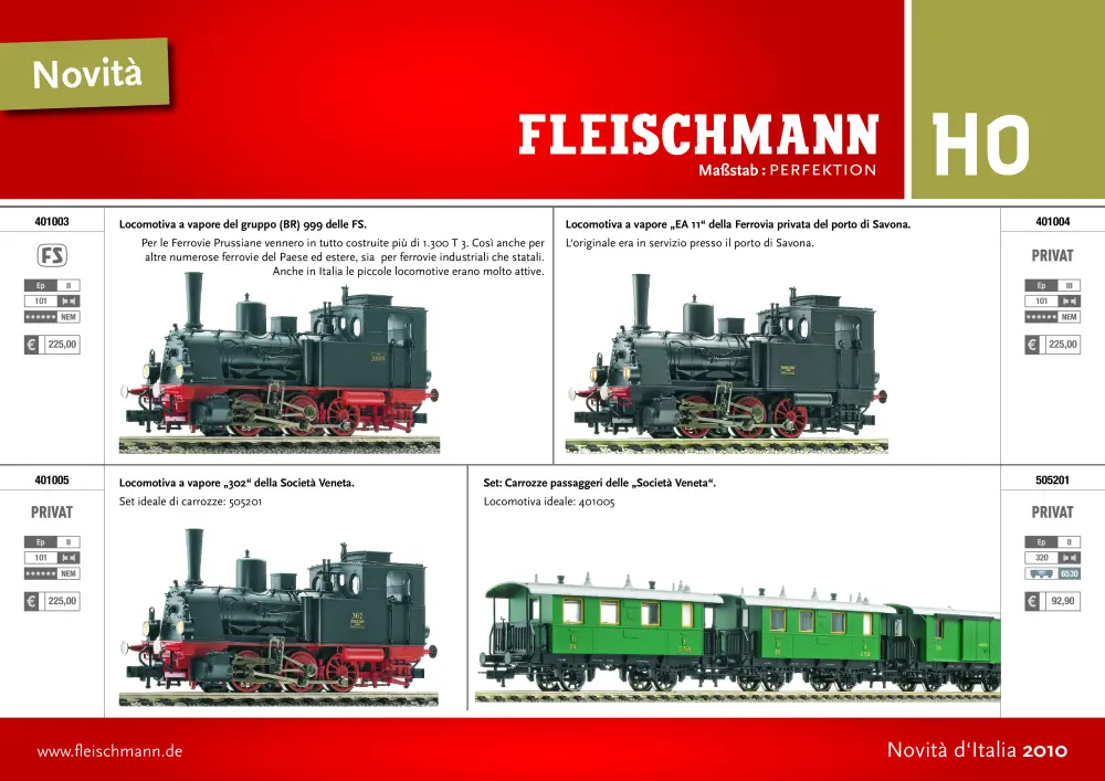 Fleischmann - Novità d‘Italia 2010