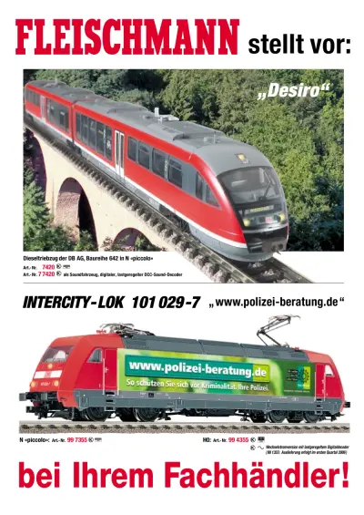 "Desiro" / Intercity-Lok 101 029-7 "www.polizei-beratung.de" - Fleischmann