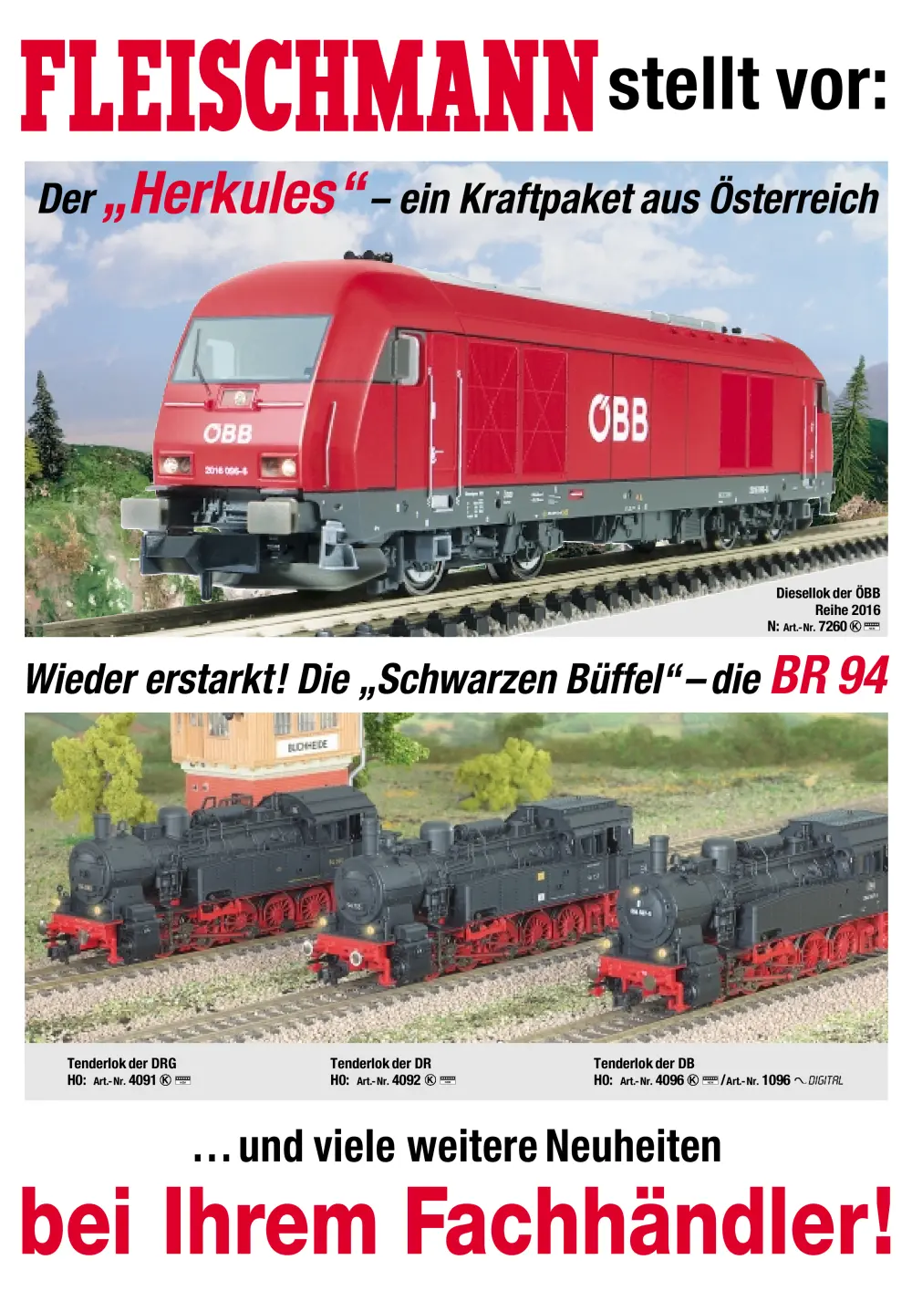 Fleischmann - Der "Herkules" / Die "Schwarzen Büffel" - die BR 94