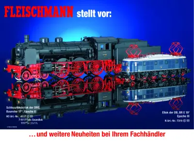 Schleppentenderlok der DRG, Baureihe 17 / Ellok der DB, BR E 19 - Fleischmann