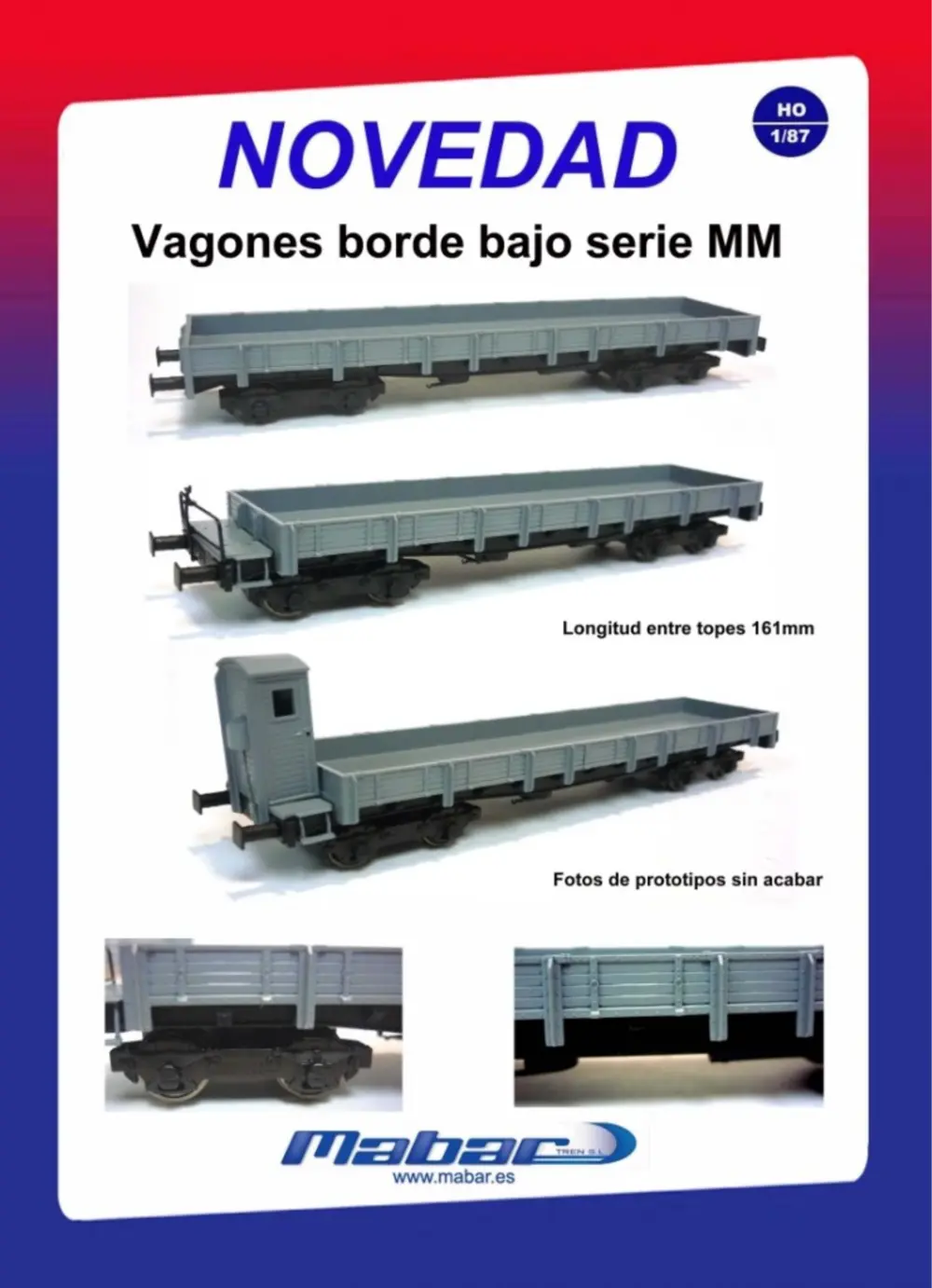 Mabar Tren - Novedad - Vagones borde bajo serie MM