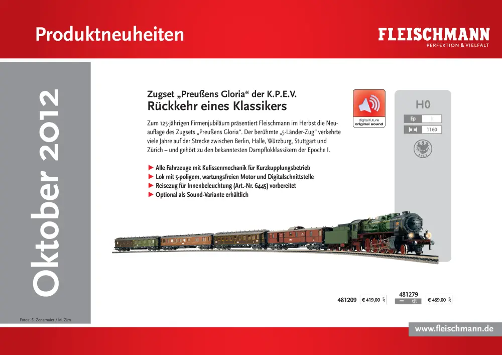 Fleischmann - Produktneuheiten Oktober 2012