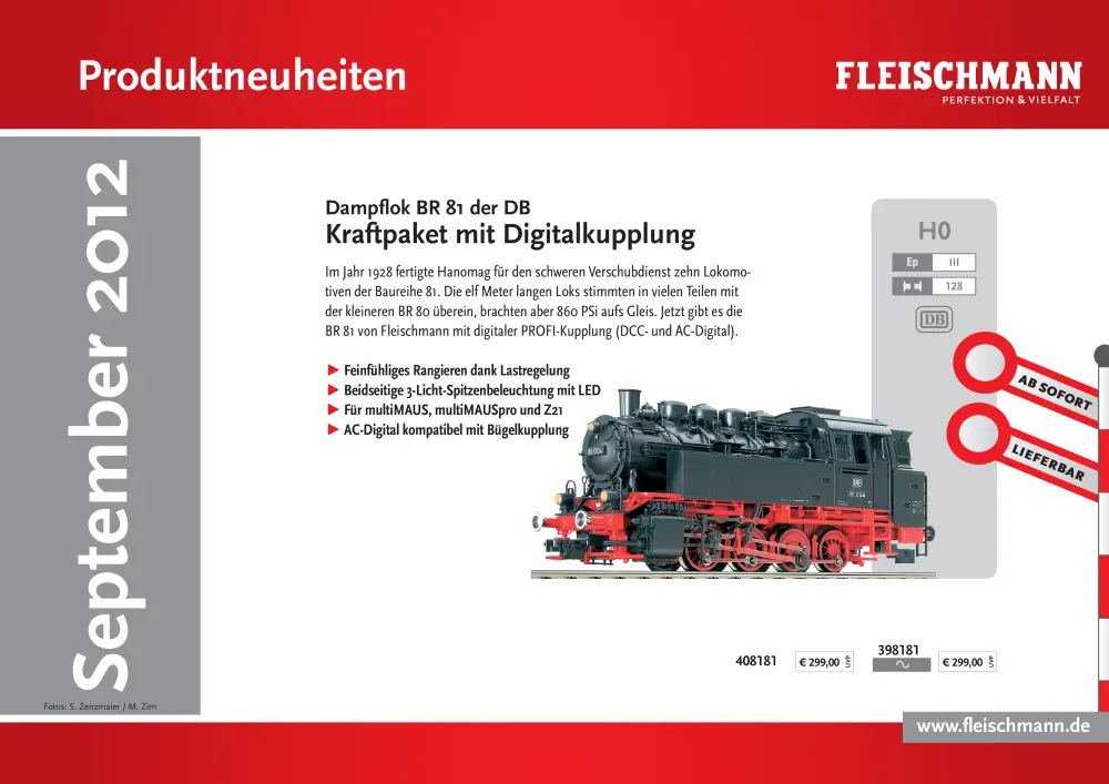 Fleischmann - Produktneuheiten September 2012