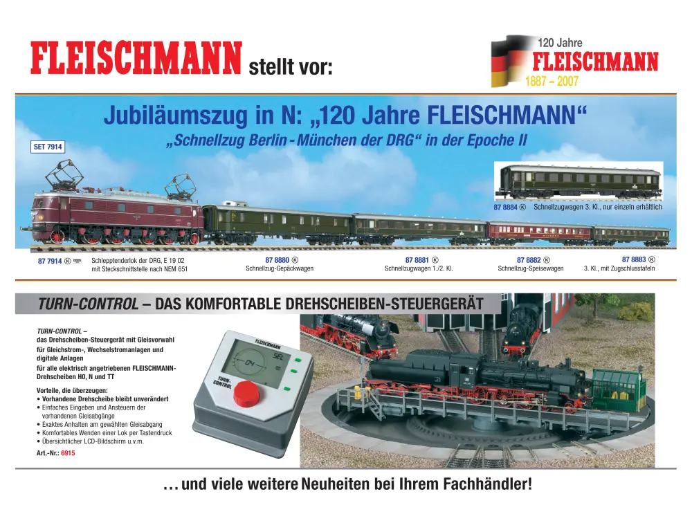 Fleischmann - Jubiläumszug in N: "120 Jahre Fleischmann"
