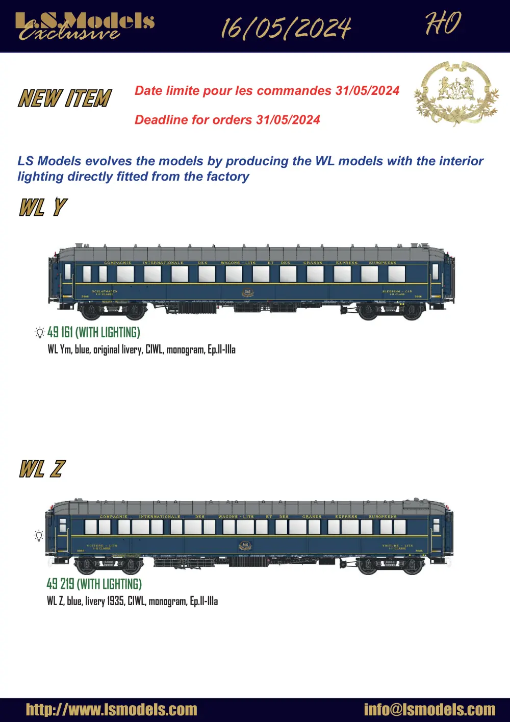 LS Models - CIWL sleeping coaches