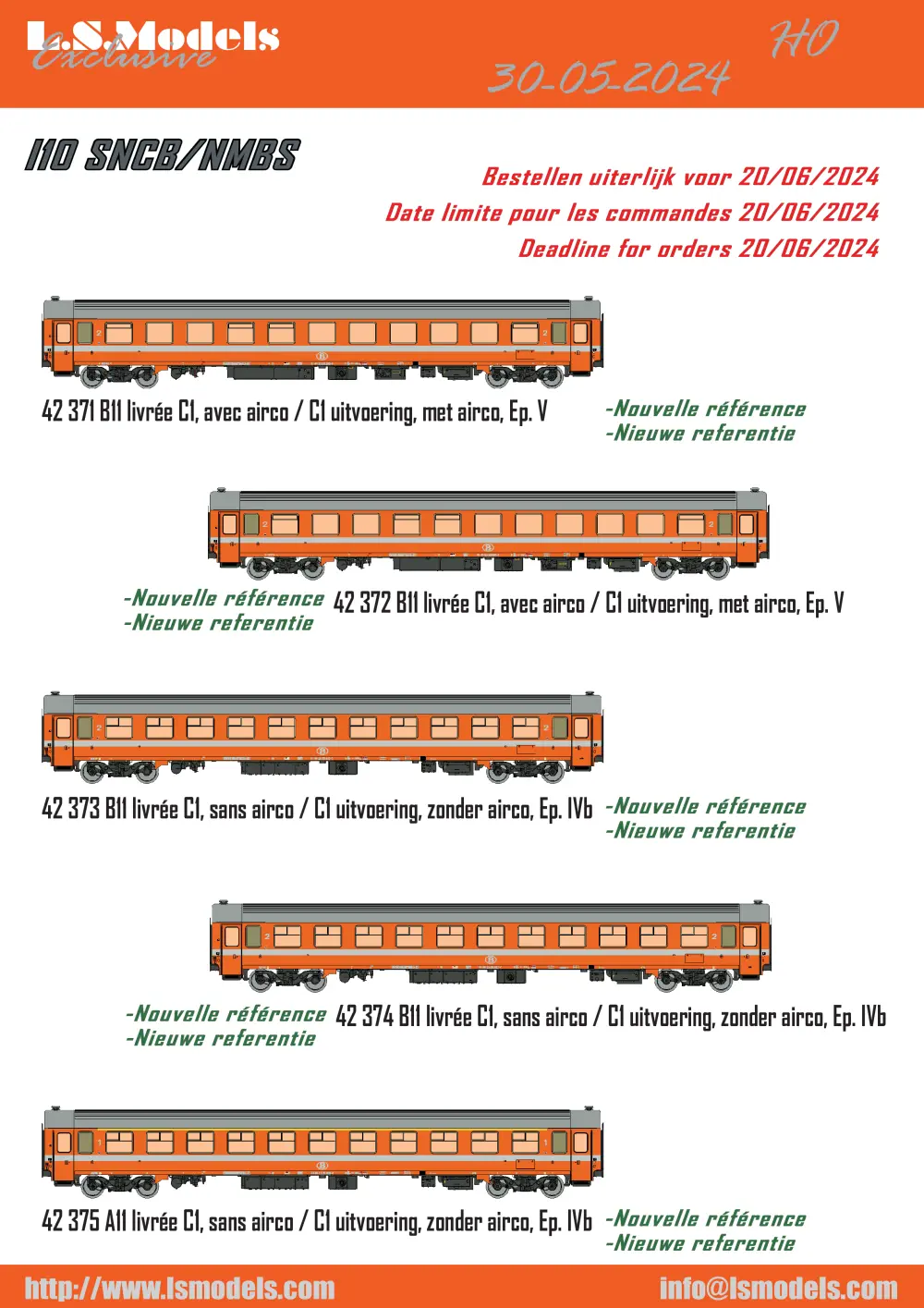 LS Models - SNCB NMBS - I10 passenger coaches