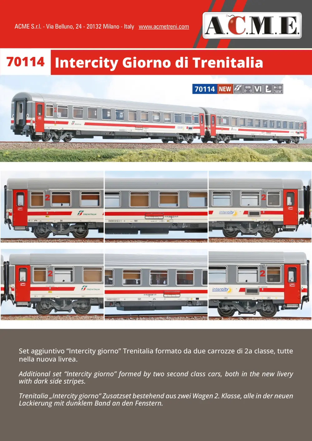 ACME - Anonima Costruzioni Modellistiche Esatte - Intercity Giorno di Trenitalia set (ref. 70114)
