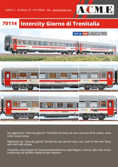 Intercity Giorno di Trenitalia set (ref. 70114) - ACME - Anonima Costruzioni Modellistiche Esatte