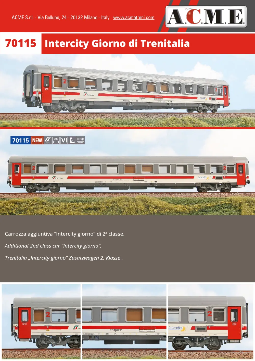ACME - Anonima Costruzioni Modellistiche Esatte - Intercity Giorno di Trenitalia carrozza aggiuntiva (ref. 70115)