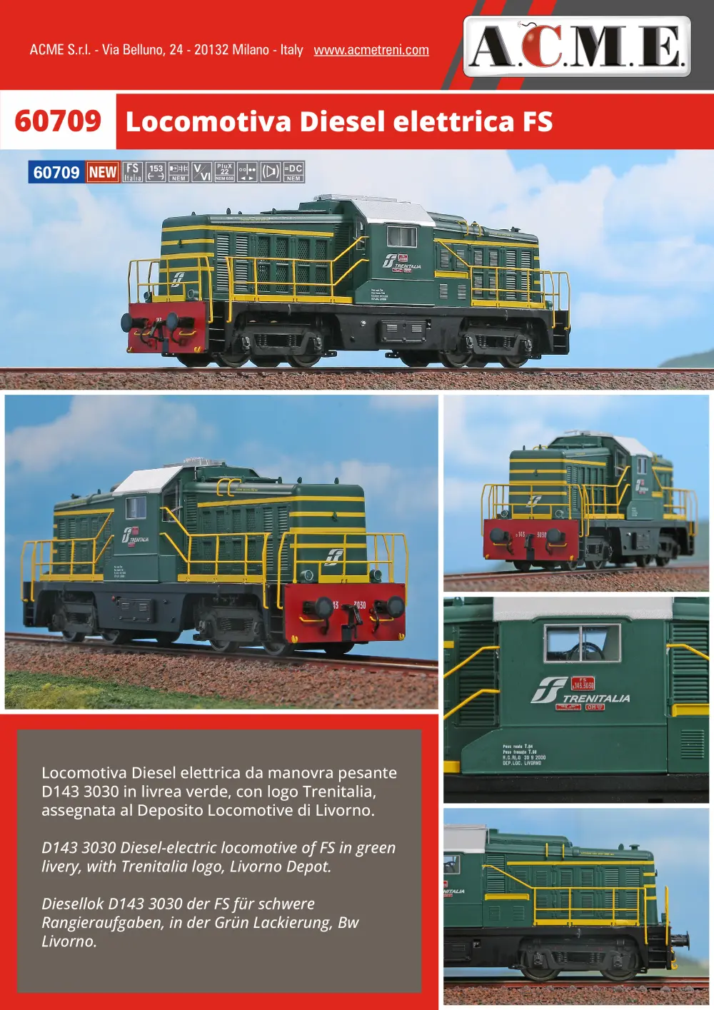 ACME - Anonima Costruzioni Modellistiche Esatte - FS - Locomotiva Diesel elettrica (ref. 60709)