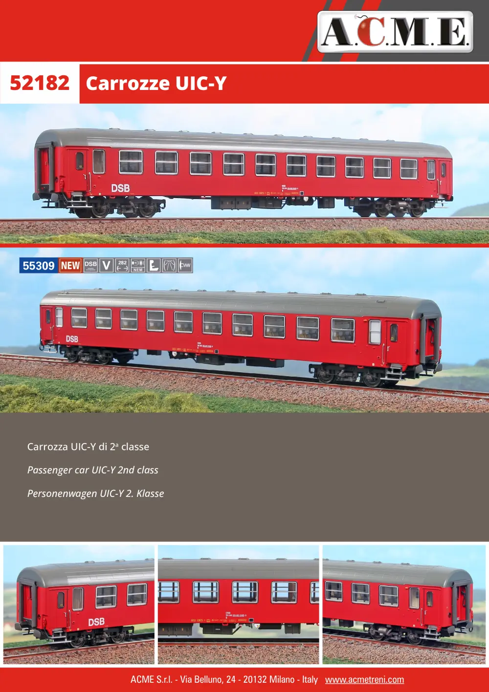 ACME - Anonima Costruzioni Modellistiche Esatte - Carrozza DSB (ref. 52182)