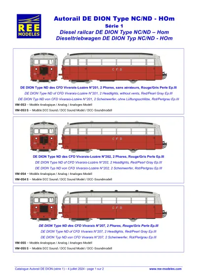 Autorail DE DION Type NC/ND - Série 1 - Rails Europ Express (REE) Modèles