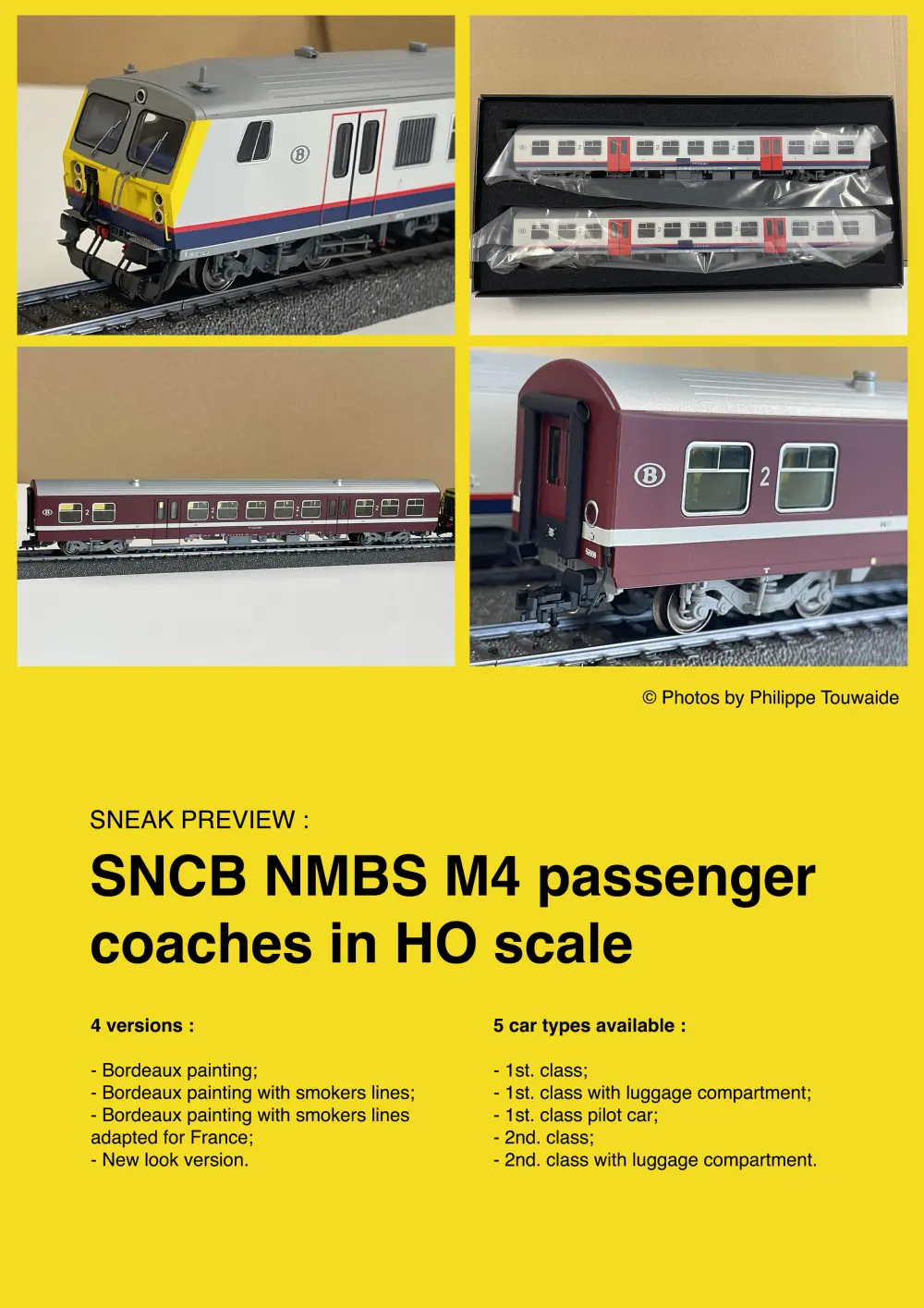 Treinshop Olaerts - SNCB NMBS M4 passenger coaches in HO scale