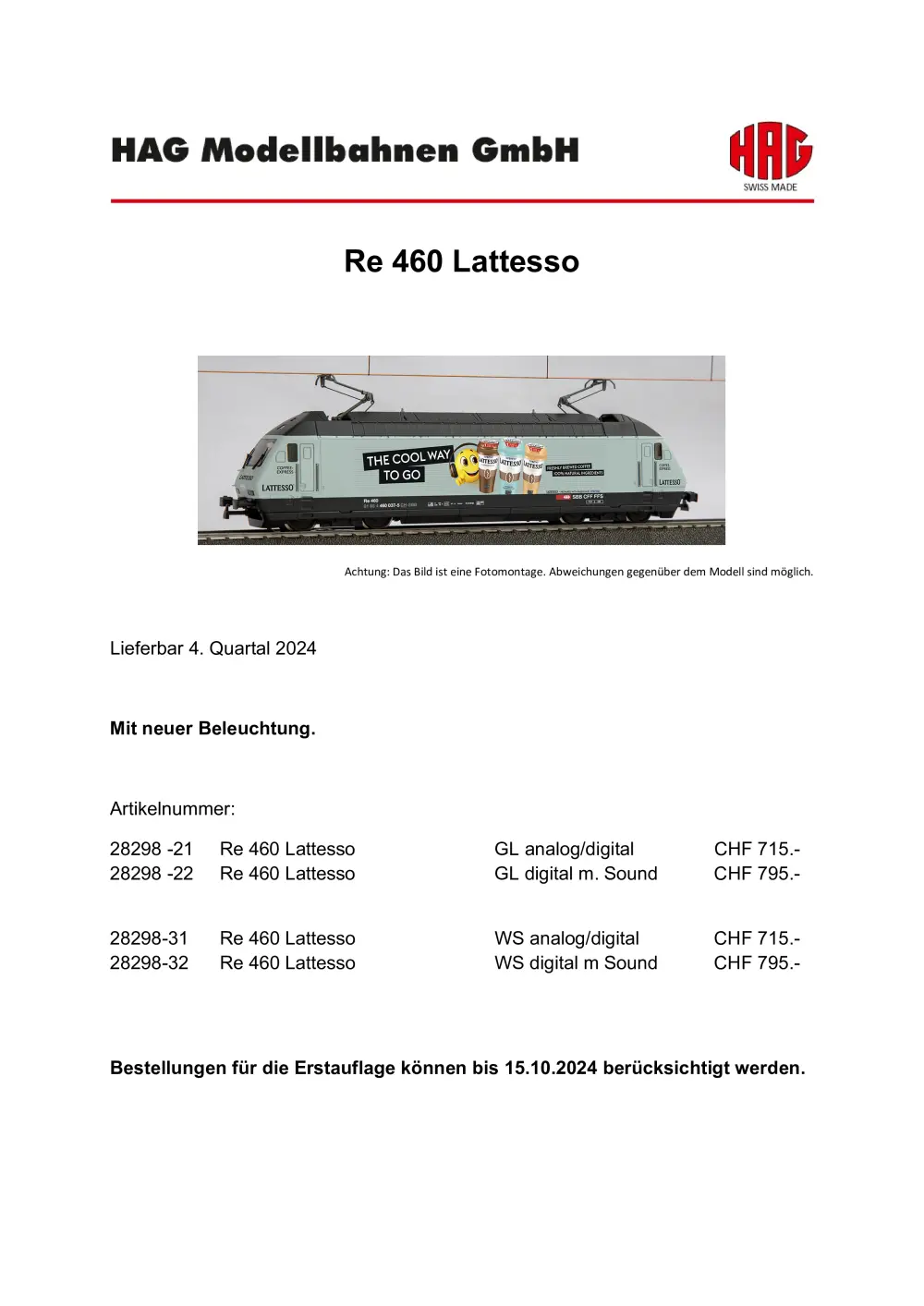 HAG - Re 460 Lattesso