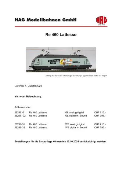 Re 460 Lattesso - HAG