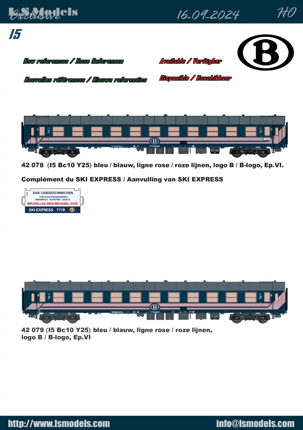 LS Models - SNCB NMBS - I5 passenger coaches