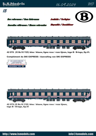 SNCB NMBS - I5 passenger coaches - LS Models