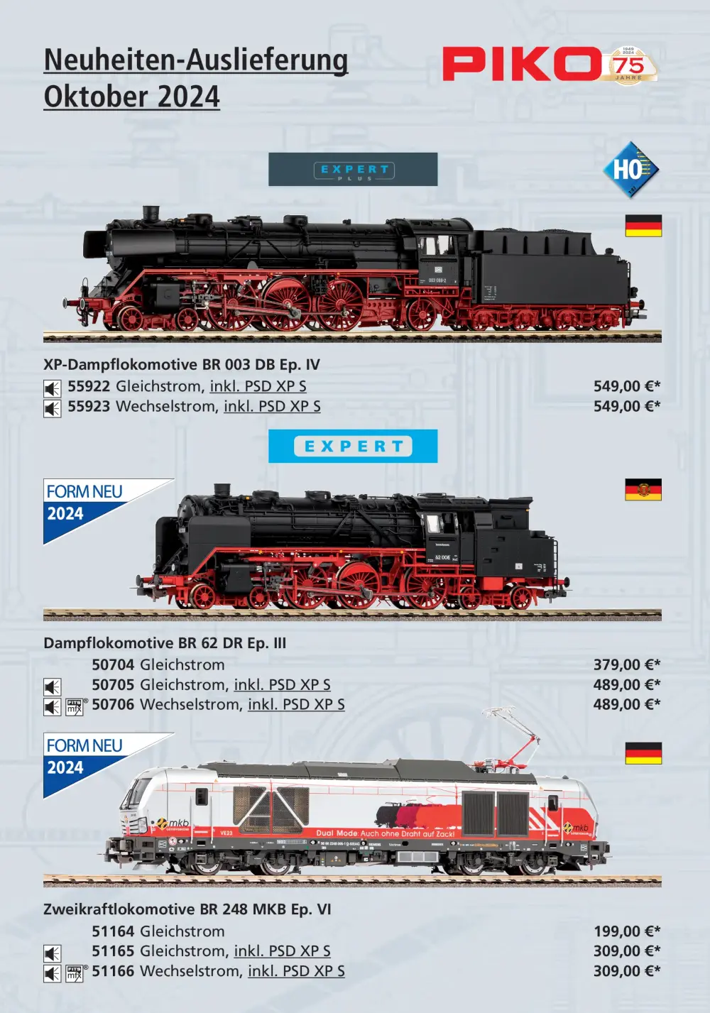 PIKO - Neuheiten-Auslieferung Oktober 2024