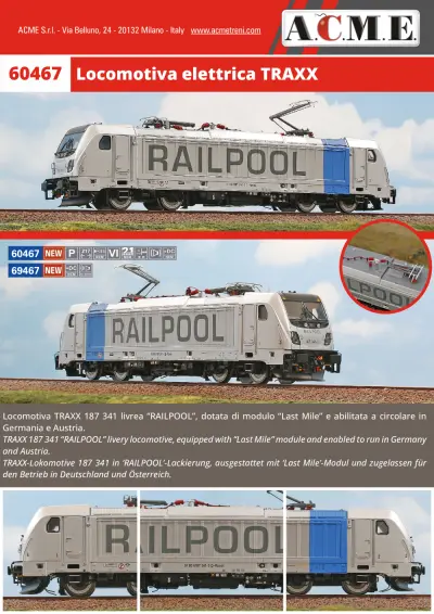 Locomotiva elettrica TRAXX (ref. 60467 / 69467) - ACME - Anonima Costruzioni Modellistiche Esatte