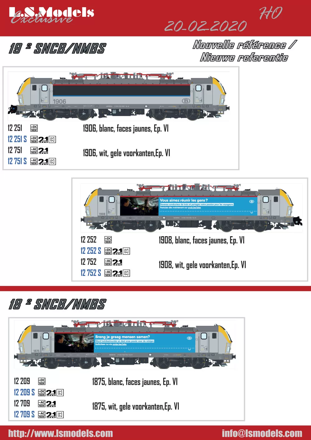 LS Models - SNCB/NMBS - 18 & 19 locomotives