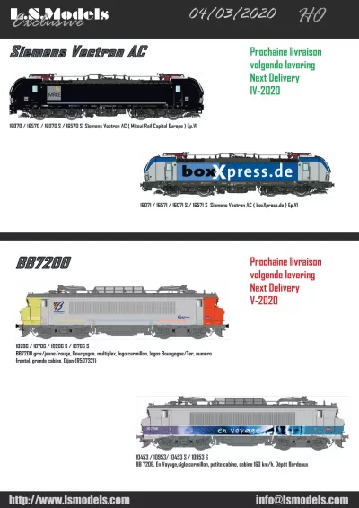 Expected deliveries March & April 2020 - LS Models