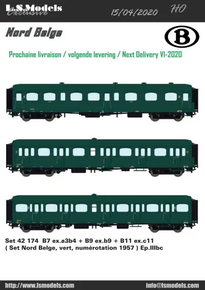 Belgian "Express Nord" passenger coaches - LS Models