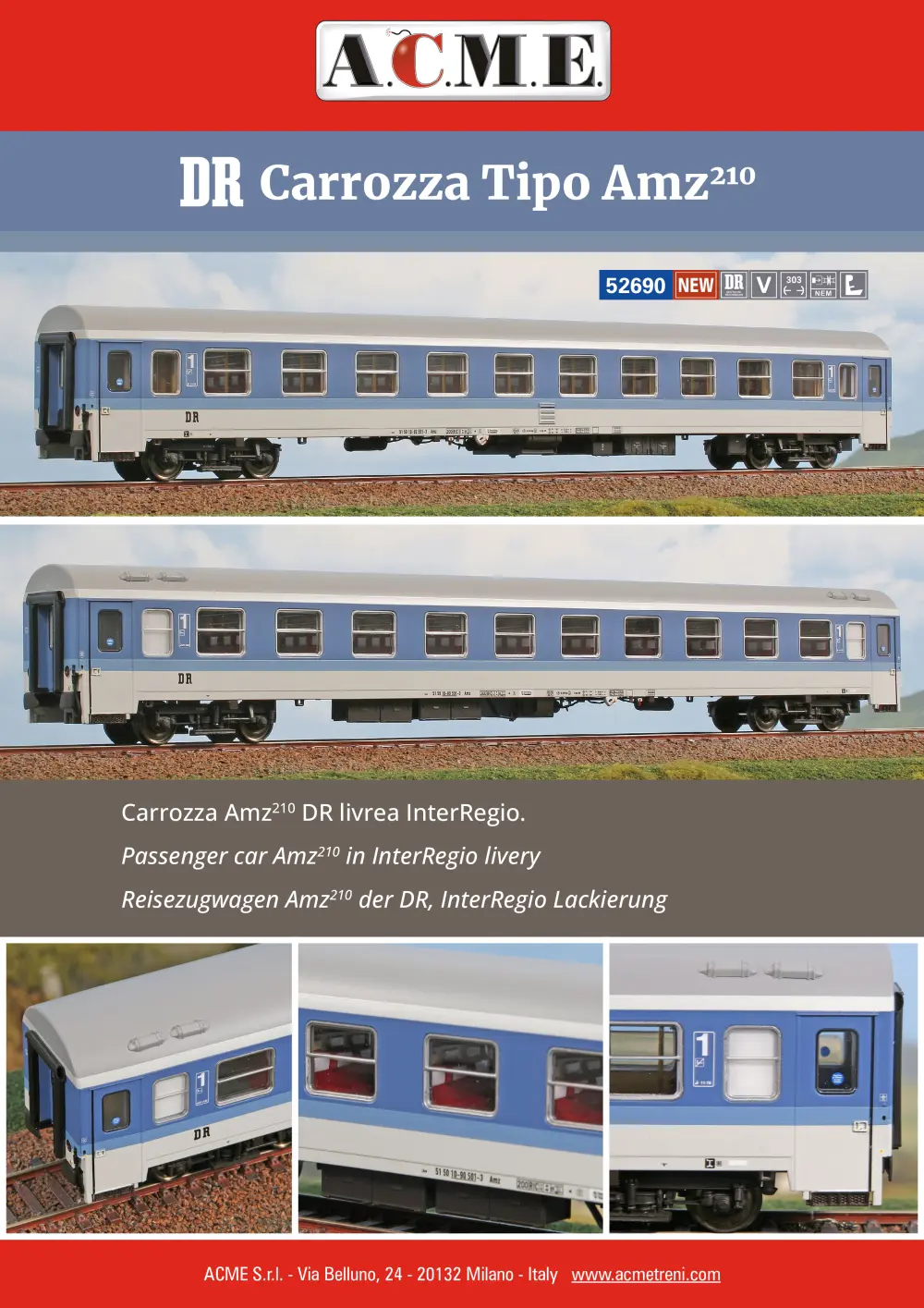 ACME - Anonima Costruzioni Modellistiche Esatte - DR - Amz 210 Reisezugwagen (ref. 52690)