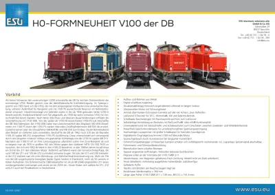 H0-FORMNEUHEIT V100 der DB