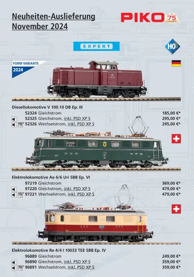 Neuheiten-Auslieferung November 2024 - PIKO