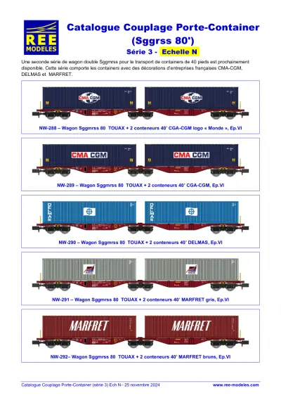 Sggmrss 80 freight wagons - Rails Europ Express (REE) Modèles