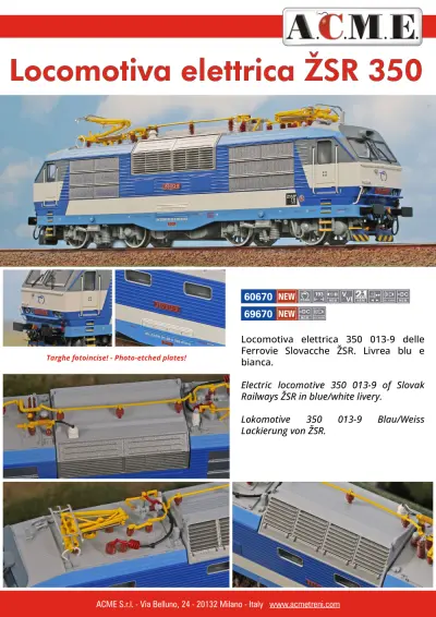 ŽSR - 350 013-9 electric locomotive (ref. 60670 / 69670) - ACME - Anonima Costruzioni Modellistiche Esatte