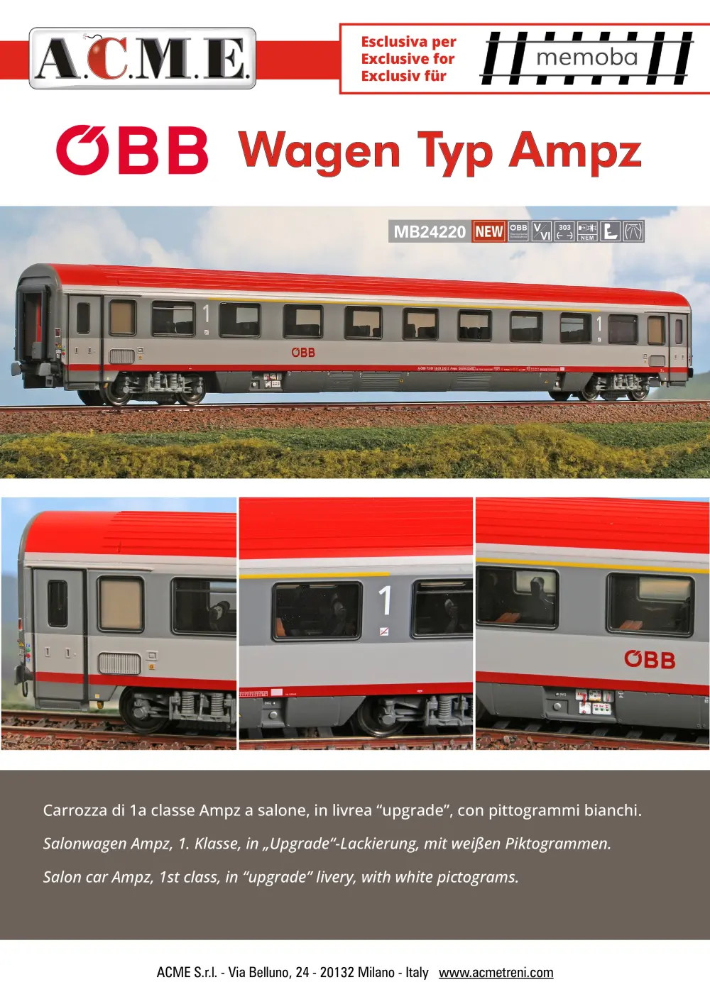 ACME - Anonima Costruzioni Modellistiche Esatte - ÖBB - Ampz passenger coach (ref. MB24220)