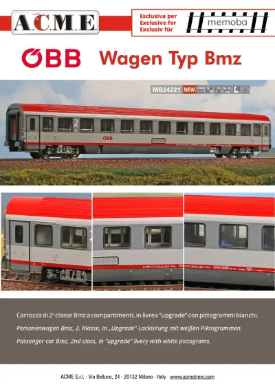 ÖBB - Bmz passenger coach (ref. MB24221) - ACME - Anonima Costruzioni Modellistiche Esatte