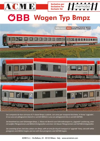 ÖBB - Bmpz passenger coaches set (ref. MB24222) - ACME - Anonima Costruzioni Modellistiche Esatte