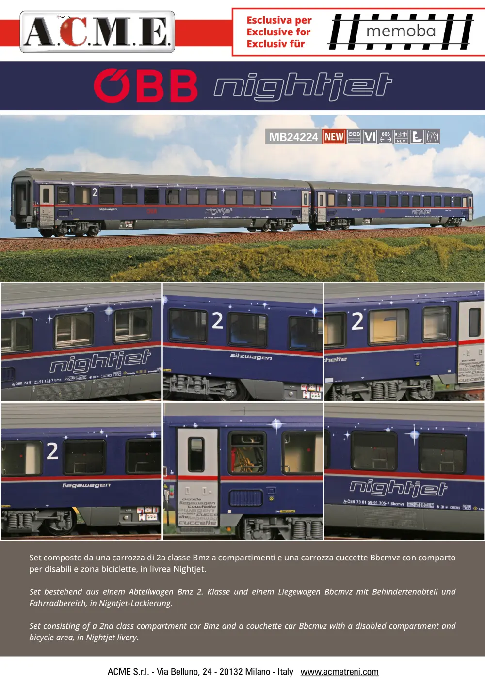 ACME - Anonima Costruzioni Modellistiche Esatte - ÖBB Nightjet (ref. MB24224)
