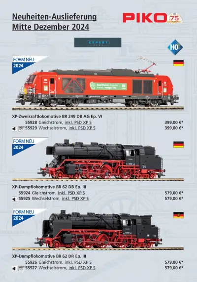 Neuheiten-Auslieferung Mitte Dezember 2024 - PIKO