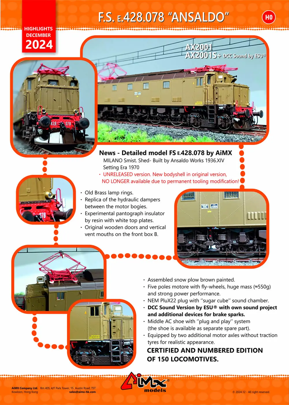 AiMX - Highlights December 2024 - FS E.428.078 "ANSALDO" electric locomotive