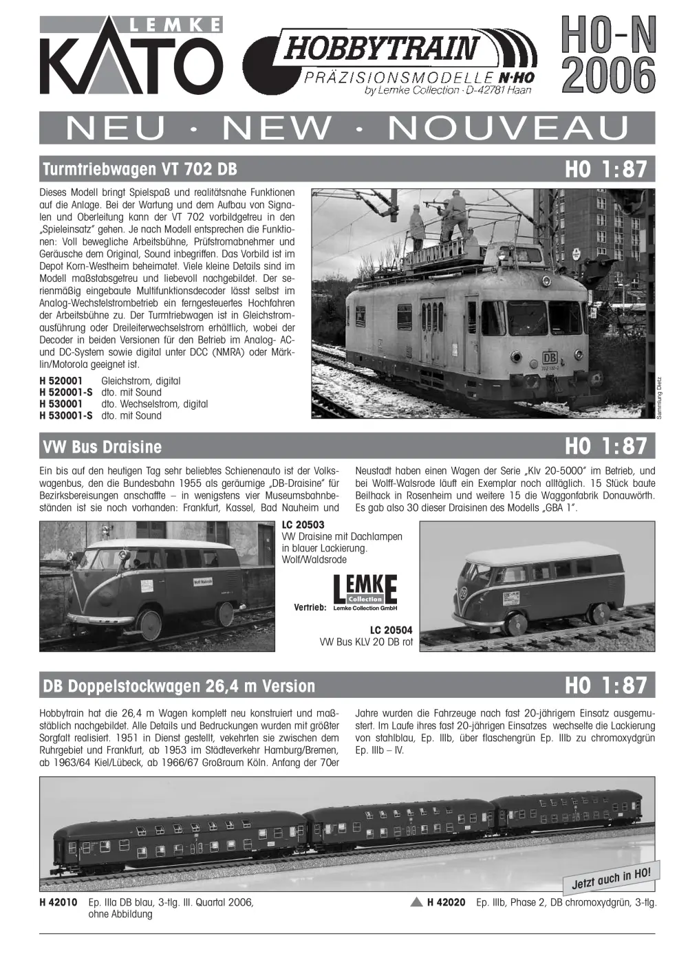 Lemke Collection / Hobbytrain / KATO - Neuheiten 2006