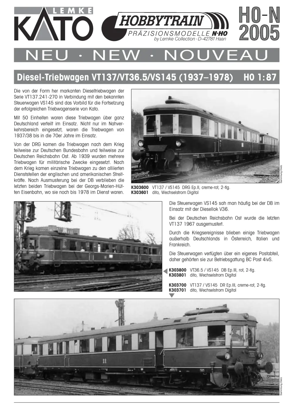 Lemke Collection / Hobbytrain / KATO - Neuheiten 2005