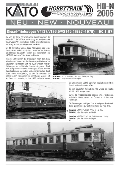 Neuheiten 2005 - Lemke Collection / Hobbytrain / KATO