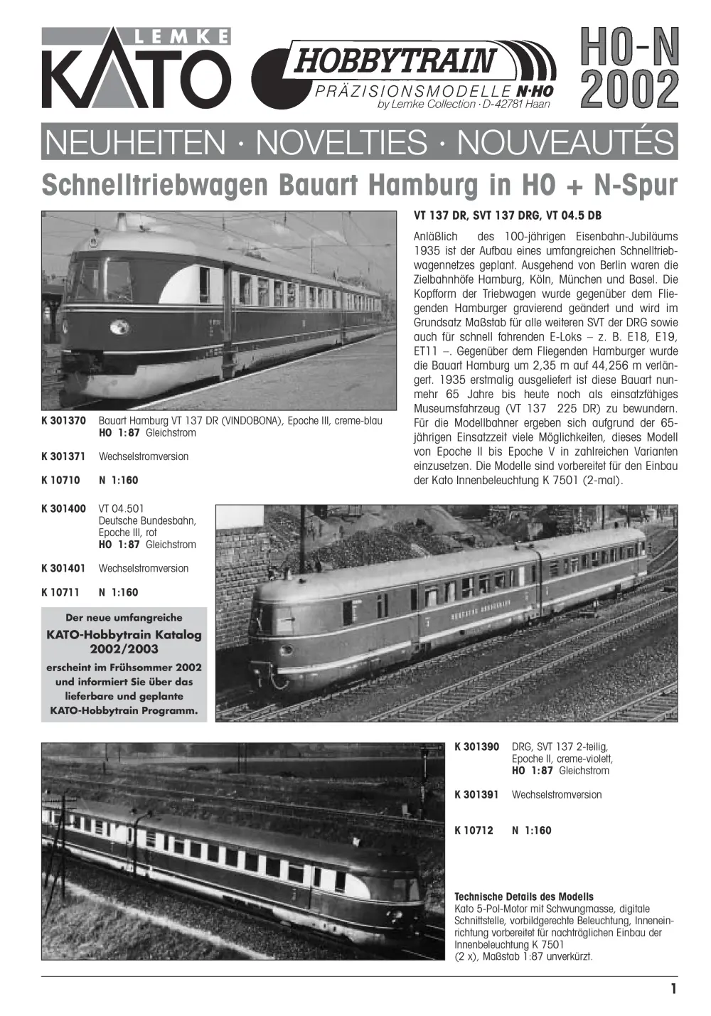 Lemke Collection / Hobbytrain / KATO - Neuheiten 2002
