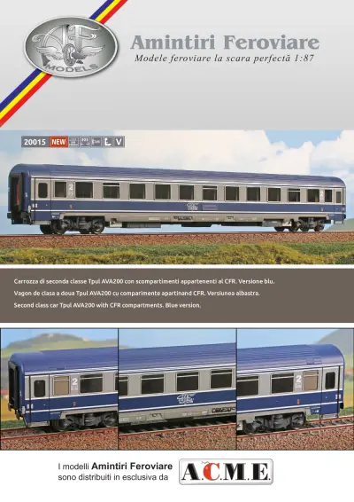 CFR Calatori - AVA 200 passenger coach (ref. 20015) - Amintiri Feroviare