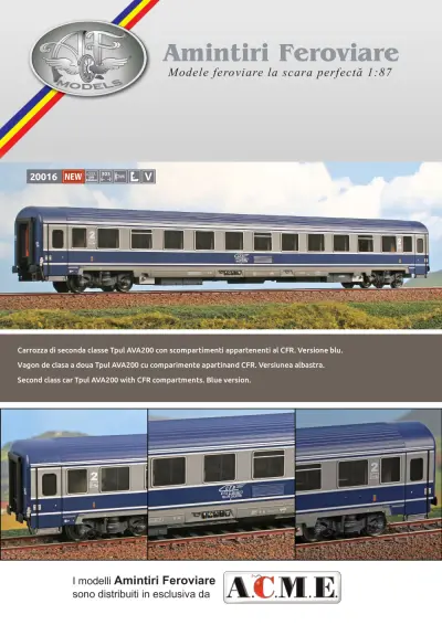 CFR Calatori - AVA 200 passenger coach (ref. 20016) - Amintiri Feroviare