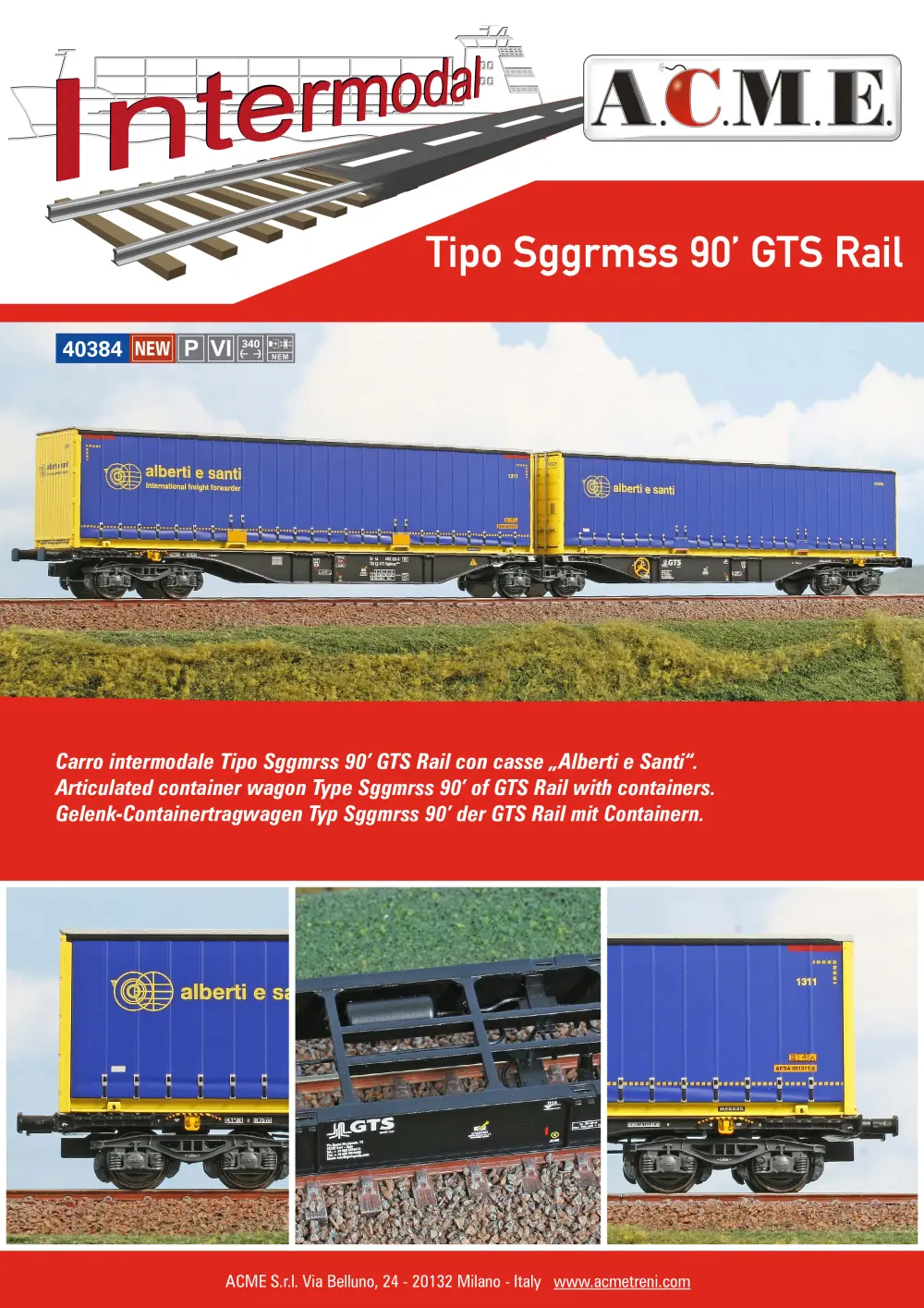 ACME - Anonima Costruzioni Modellistiche Esatte - Tipo Sggrmss 90' GTS Rail (ref. 40384)