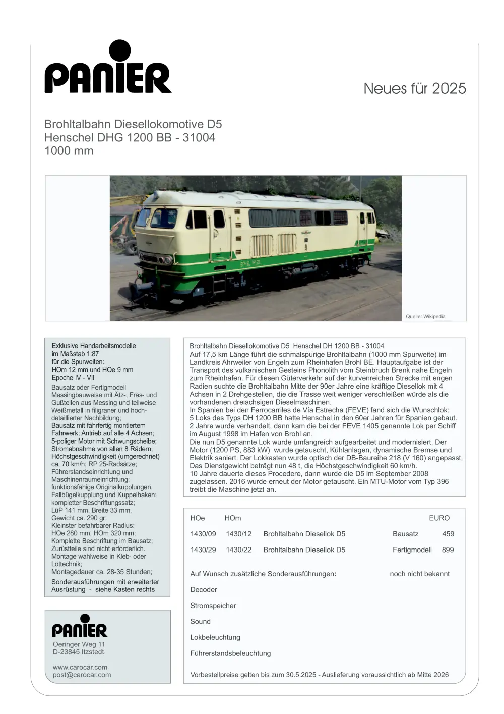 Panier - Brohltalbahn Diesellokomotive D5