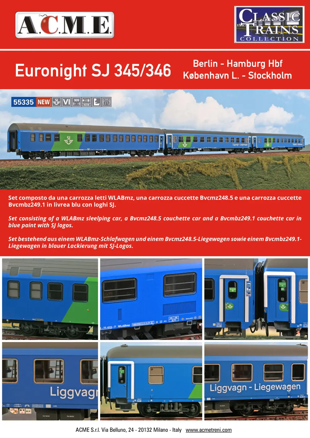 ACME - Anonima Costruzioni Modellistiche Esatte - Euronight SJ 345/346 (ref. 55335)
