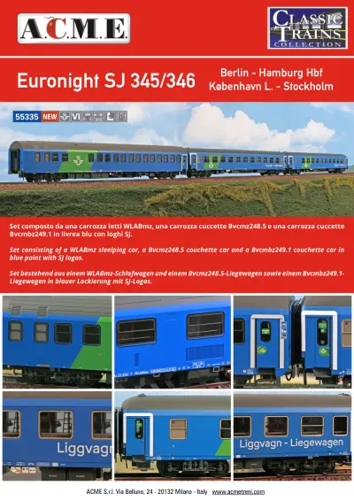 Euronight SJ 345/346 (ref. 55335) - ACME - Anonima Costruzioni Modellistiche Esatte