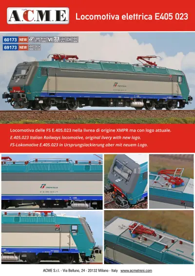 Locomotiva elettrica E405 023 (ref. 60173 / 69173) - ACME - Anonima Costruzioni Modellistiche Esatte