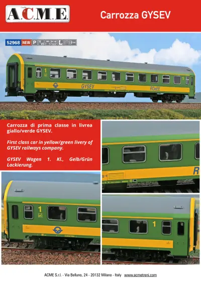 Carrozza GYSEV (ref. 52968) - ACME - Anonima Costruzioni Modellistiche Esatte